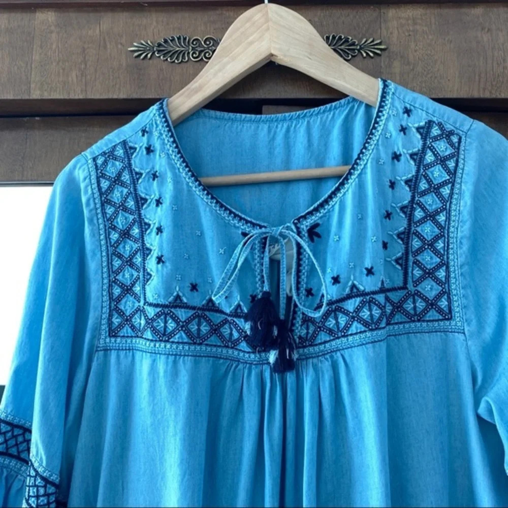 Dress Boho Hippie H&M blue 12 tassels - Picture 3 of 7